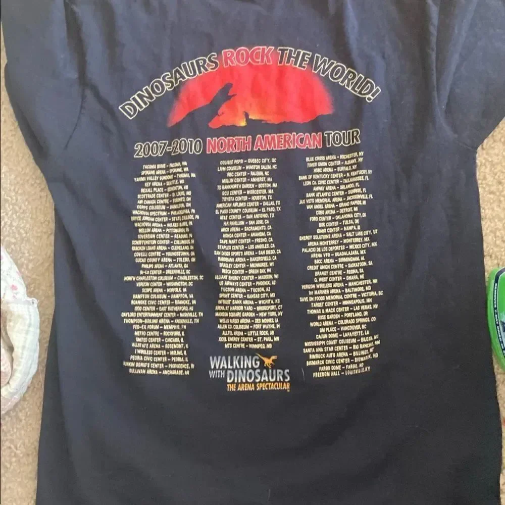 Mens Dinosaurs Rock the World Tour Dinosaur Eye Tshirt